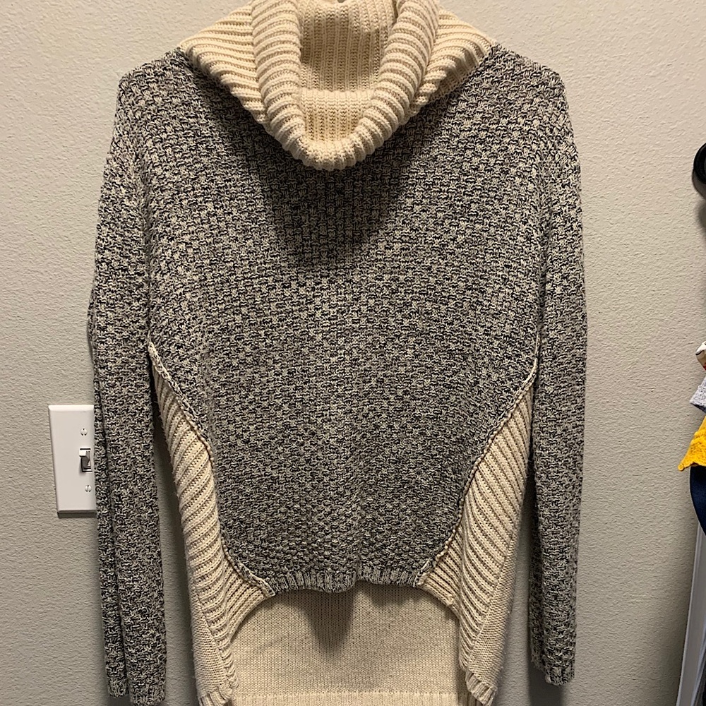 Grey and cream turtle neck sweater